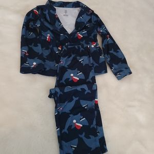 Carters Boys Shark Christmas Pajamas color Blue size 5T
